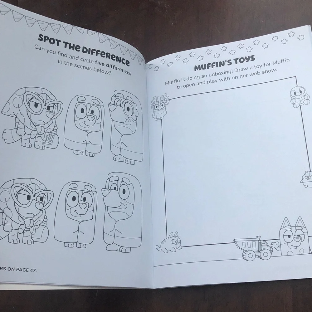 🎃 Bluey & Muffin Coloring & Activities Books Set
